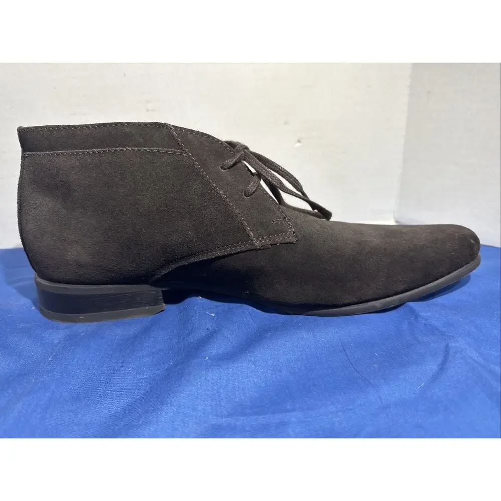 Calvin Klein Ballard Chukka Boots Mens 9 Dark Brown Suede Lace Up Ankle